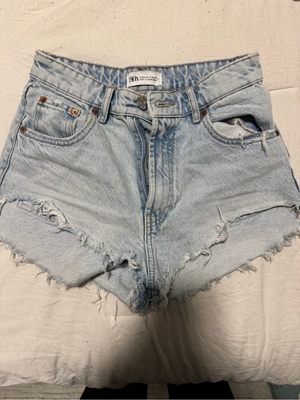 ZARA Light Wash Denim Shorts